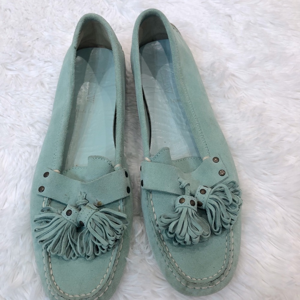J. Crew Suede Tassel Driving Moccasins Teal✨
